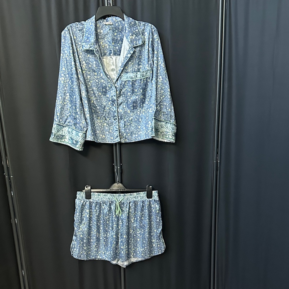 Intimately by Free People Blue Floral Women's Pajama Set